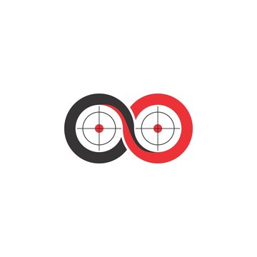 Binocular Optical Sight View Logo Design Vector