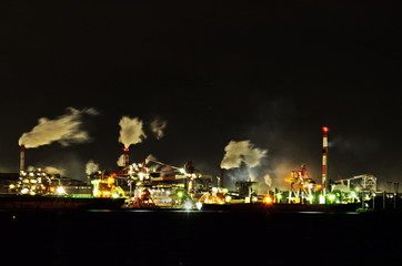 夜景　工業地帯