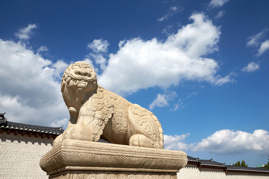Haetae. Gyeongbokgung Palace in Seoul, South Korea.