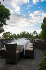 Fototapeta premium Table Setting, open air, Cafe, Restaurant