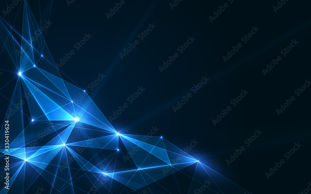 Fototapete connected polygons plexus vector background, digital data visualization. vector illustration