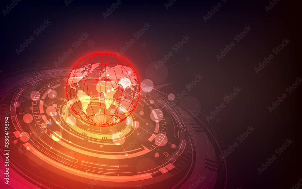 Poster futuristic globalization interface, a sense of science and technology abstract graphics.