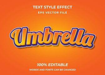 umbrella editable text style effect