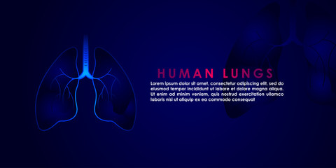 Human Lungs Art Vector Illustration. Medicine Design Background