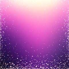 Purple luxury background decorated sparkles. Glitter frame pattern. Festive decor.