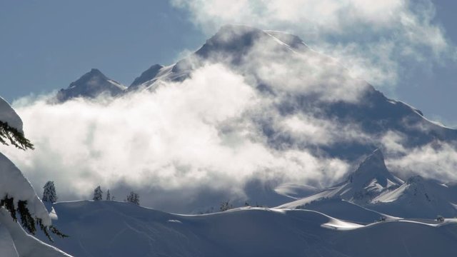 Majestic Haze Cloud Layer on Snowy Mt Baker Backcountry