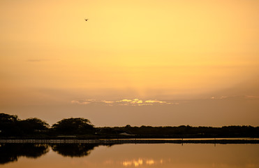 sunset over the lake