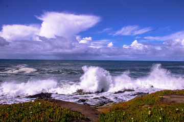 Clouds Waves Land