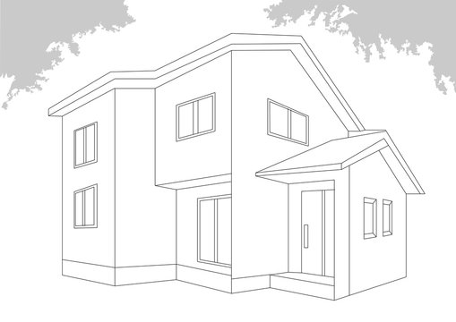 recommend clip art: 住宅の線画イラスト素材