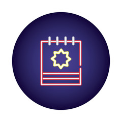 calendar reminder with star neon light style