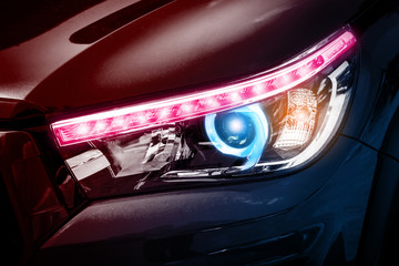 New generation car headlights of car, New technology In production and design