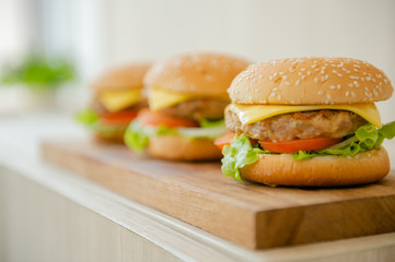 fast food hamburgers