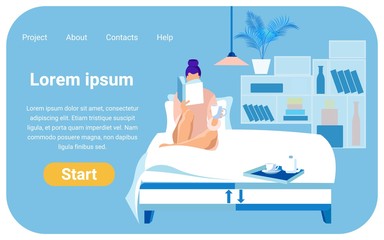 Mattress Store Flat Vector Page Design Template