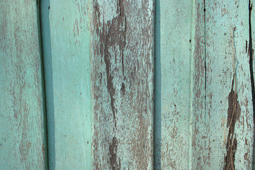 Old style blue green wood board is background 