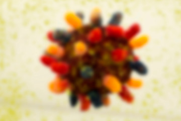 Model of a coronavirus strain from Wuhan. Vaccine for coronavirus 2019-nCoV. Photo of vaccine, medical injection and coronavirus.