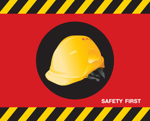 construction concept, Yellow safety hard hat