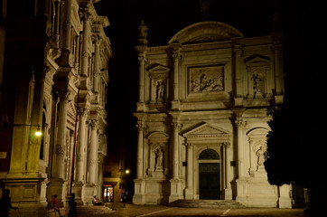 The back streets of Venice offer tourists a unique and less crowded view of ancient architecture and culture seen here at night.