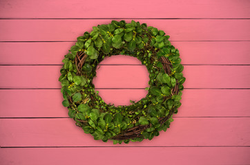 Spring, green floral wreath decoration