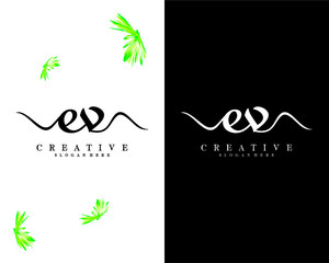 creative letter EV, VE logo vector