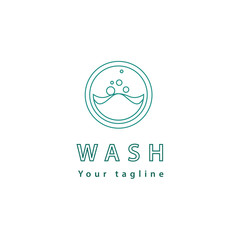 logo laundry clean logo style line art design template for your business
