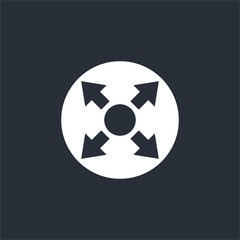 Arrows in a confined space. Restriction of movement, movement, opportunities. Vector icon.