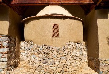 The semicircular apse of Christian church of Archangelos Michael at the village of Galata. Cyprus