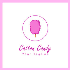 Logo template design Catton Candy sweet for your brand