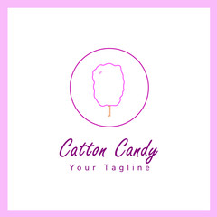 Logo style line art template design Catton Candy for your brand