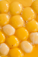 fresh yolks in a plate