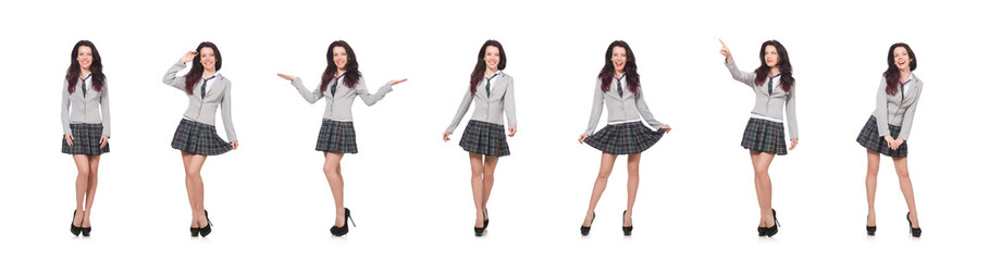 Young student isolated on white