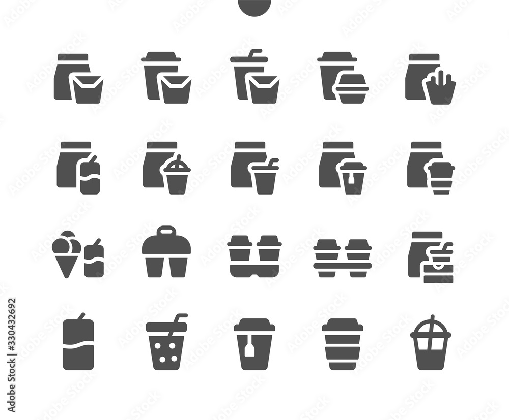 Poster takeaway (take out) v3 ui pixel perfect well-crafted vector solid icons 48x48 ready for 24x24 grid f