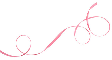 Curled pink ribbon