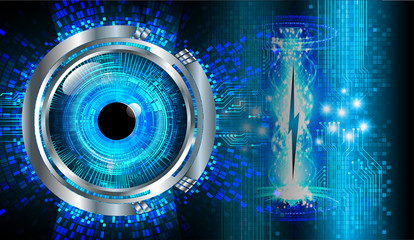 Blue eye cyber circuit future technology concept background