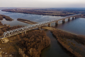 metal bridge across a river