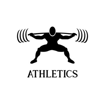 Weightlifter Vector Icon. gym and fitness athletic icon