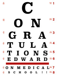 Congratulations on Graduating Medical School Eye Chart Sign 