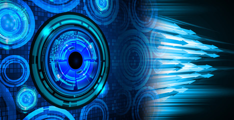 Blue eye cyber circuit future technology concept background