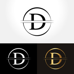 Initial Circle Letter D Logo Design Business Vector Template. Creative Abstract Letter D Logo Vector