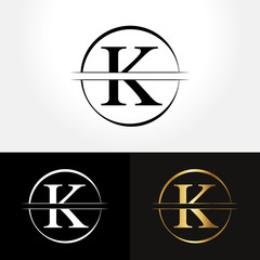 Initial Circle Letter K Logo Design Business Vector Template. Creative Abstract Letter K Logo Vector