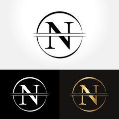 Initial Circle Letter N Logo Design Business Vector Template. Creative Abstract Letter N Logo Vector