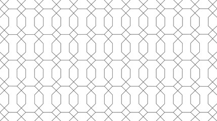 Geometric black line connection Octagon and hexagon abstract textured pattern white background for add text or image.