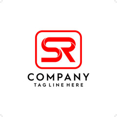 Naklejka premium Letter S + R Logo Design