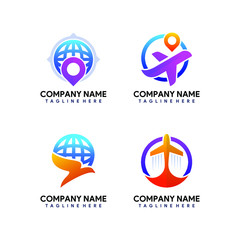 Set Of Travel Traveling Logo 