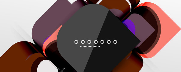 Abstract background - geometric cut paper design flower or square shape composition. Vector Illustration For Wallpaper, Banner, Background, Card, Book Illustration, landing page