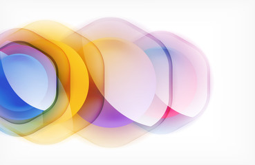 Abstract background - glass shiny transprent hexagon shapes overlapping eath other. Vector Illustration For Wallpaper, Banner, Background, Card, Book Illustration, landing page