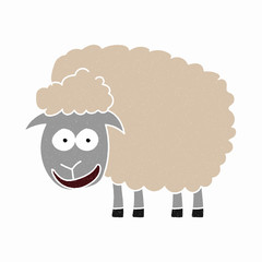 sheep vector design. digital hand drawn style. grain texture