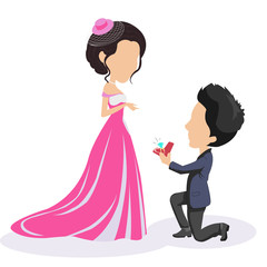 Cute groom and bride vector design 