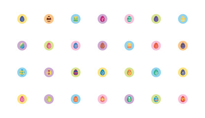bundle easter eggs painted block style icons
