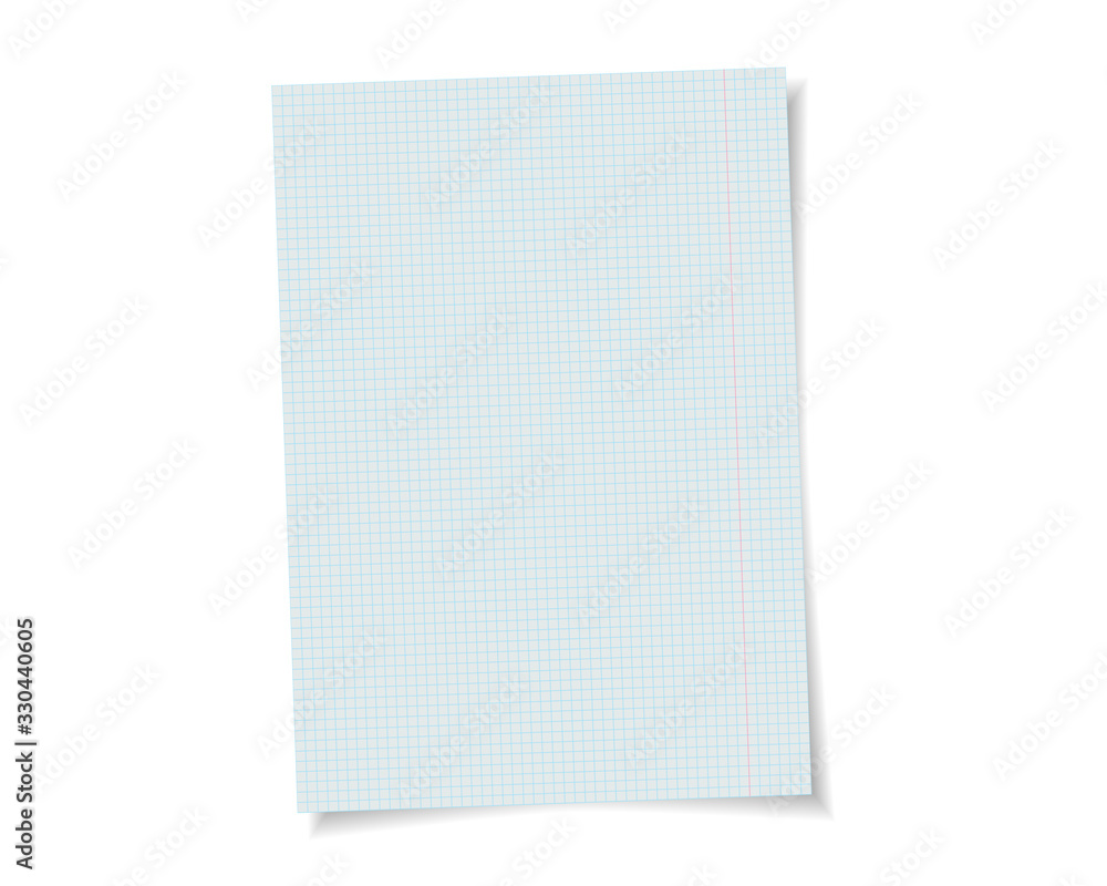 Aufkleber vector school note book paper with realistic shadow. white blank page isolated on background. mock u