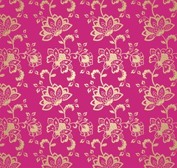 wedding card design, paisley floral pattern , India	